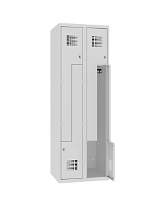 Z locker voor 4 personen met hang- en leggedeelte - H.180 x B.60 cm Lichtgrijs (RAL7035) Lichtgrijs (RAL7035)
