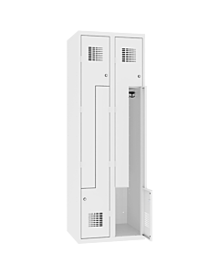 Z locker voor 4 personen met hang- en leggedeelte - H.180 x B.60 cm Zuiver wit (RAL9010) Zuiver wit (RAL9010)