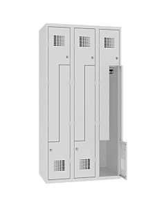 Z locker voor 6 personen met hang- en leggedeelte - H.180 x B.90 cm Lichtgrijs (RAL7035) Lichtgrijs (RAL7035)
