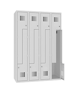 Z locker voor 8 personen met hang- en leggedeelte - H.180 x B.120 cm Lichtgrijs (RAL7035) Lichtgrijs (RAL7035)