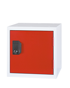 Kubus locker 38 cm³ medium model - stapelbaar - lichtgrijs (RAL7035) rood (RAL3000)