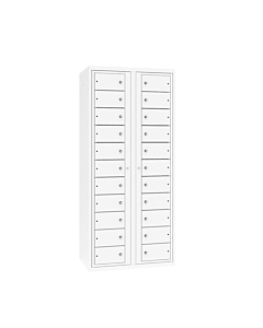 Kledinguitgifte locker met 22 vakken en 2 centrale deuren Zuiver wit (RAL9010) Zuiver wit (RAL9010)