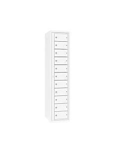 Kledinguitgifte locker met 11 vakken en 1 centrale deur Zuiver wit (RAL9010) Zuiver wit (RAL9010)