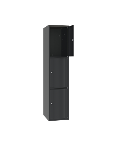 Schoolkluisjes met 3 brede vakken en extra sterke bolvormige deuren - H.180 x B.40 cm Antracietgrijs (RAL7016) Antracietgrijs (RAL7016)
