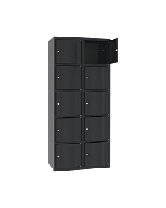 Schoolkluisjes met 10 brede vakken en extra sterke bolvormige deuren - H.180 x B.80 cm Antracietgrijs (RAL7016) Antracietgrijs (RAL7016)